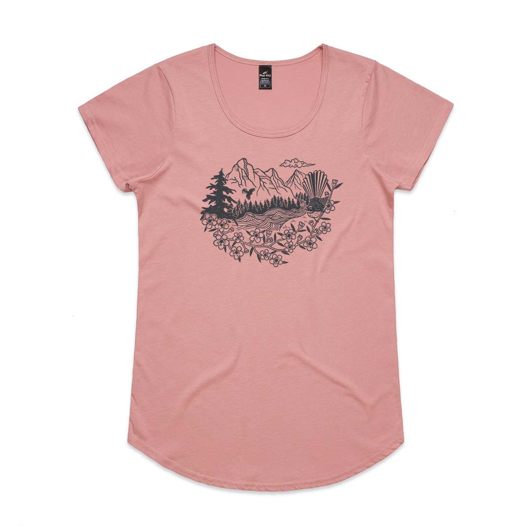 Fantail River Womens Rose t-shirt