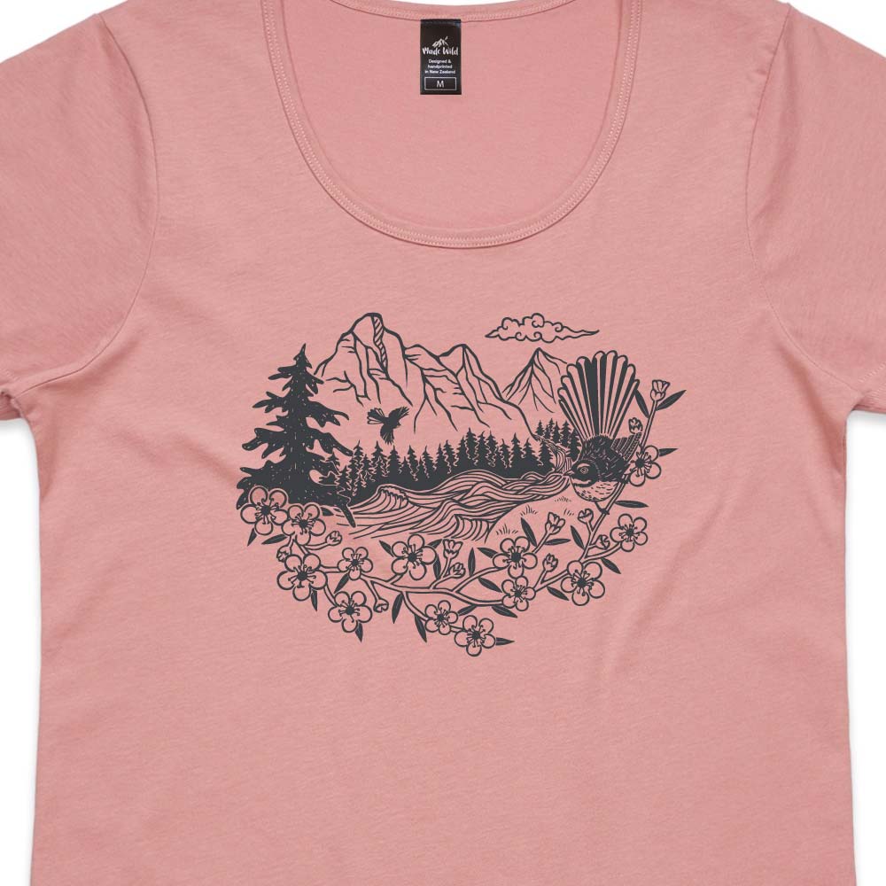 Fantail River Womens Rose t-shirt