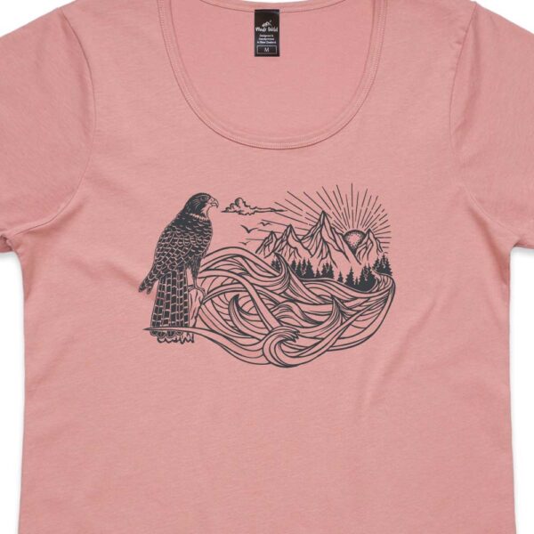 Karearea Sunrise Womens Rose t-shirt