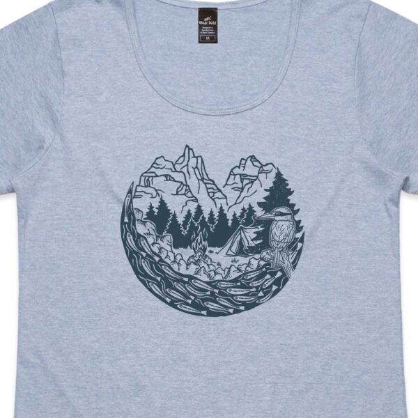 Kingfisher Camp Womens Blue Marle t-shirt