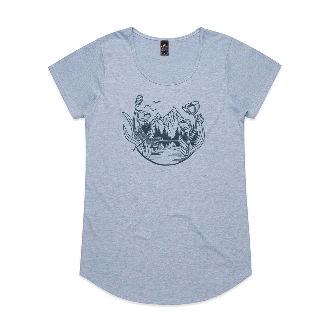 Mountain Dragonfly Womens Blue Marle t-shirt