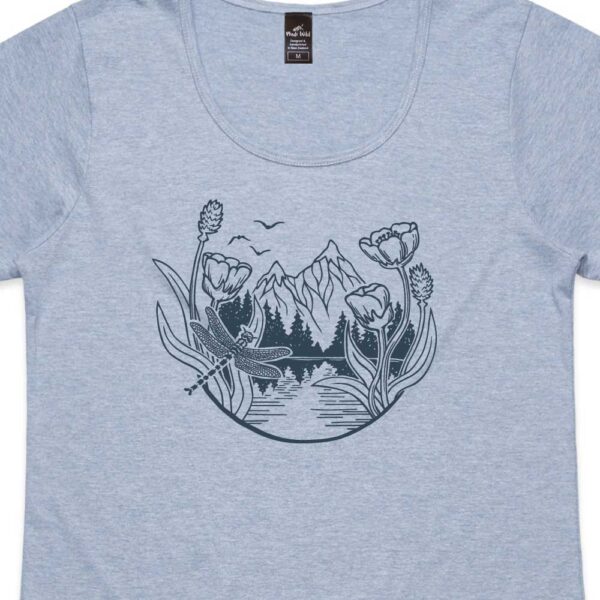 Mountain Dragonfly Womens Blue Marle t-shirt