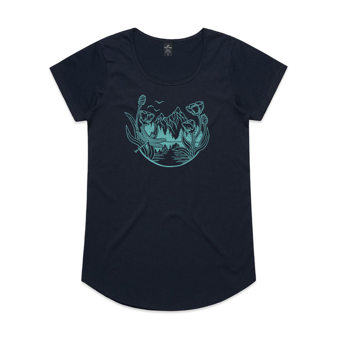 Mountain Dragonfly Womens Navy t-shirt