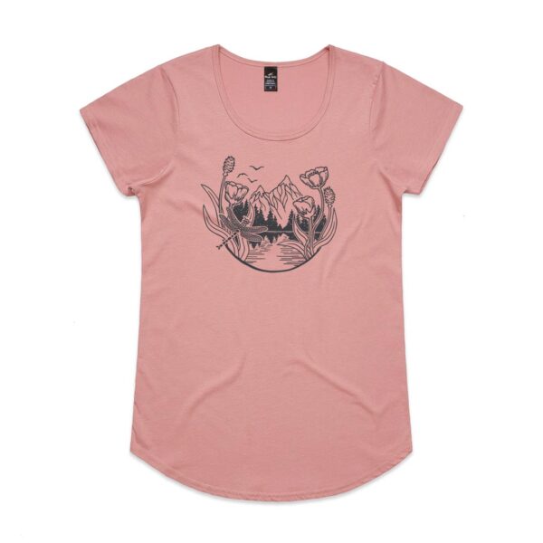 Mountain Dragonfly Womens Rose t-shirt