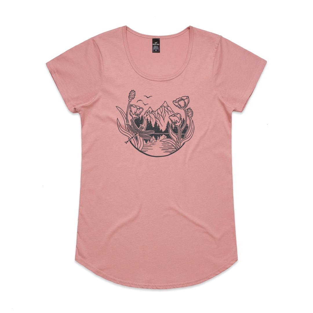 Mountain Dragonfly Womens Rose t-shirt