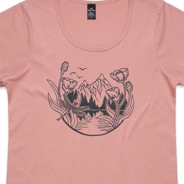 Mountain Dragonfly Womens Rose t-shirt