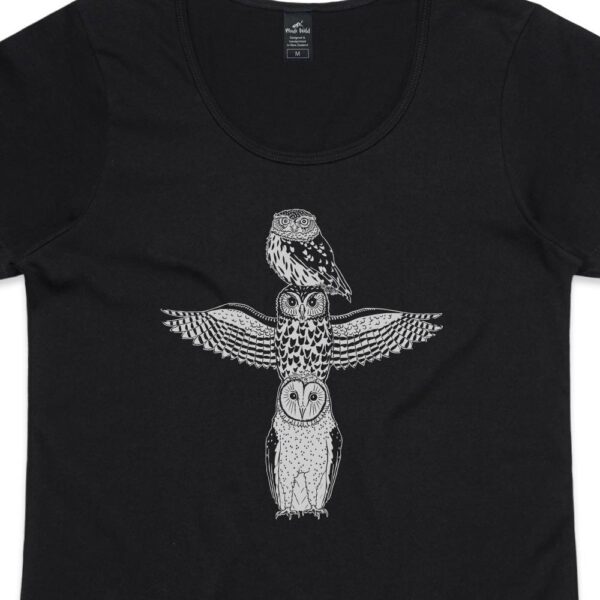 Owl Totem Womens Black t-shirt