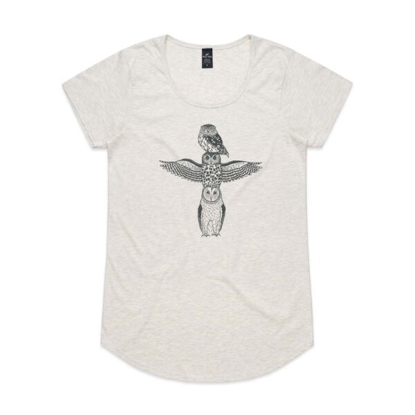 Owl Totem Womens Oatmeal Marle t-shirt