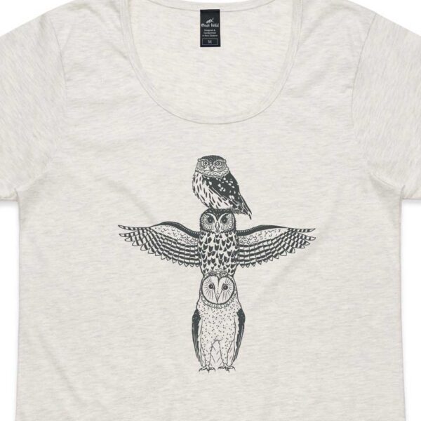 Owl Totem Womens Oatmeal Marle t-shirt