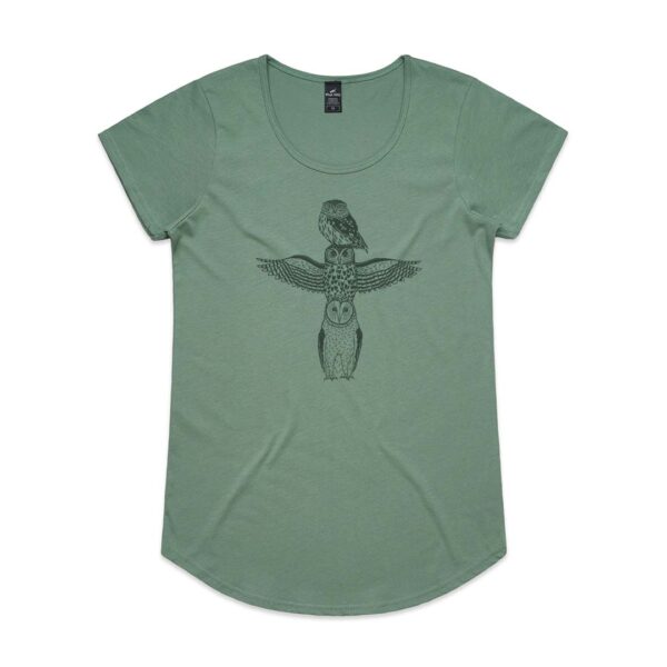 Owl Totem Womens Sage t-shirt