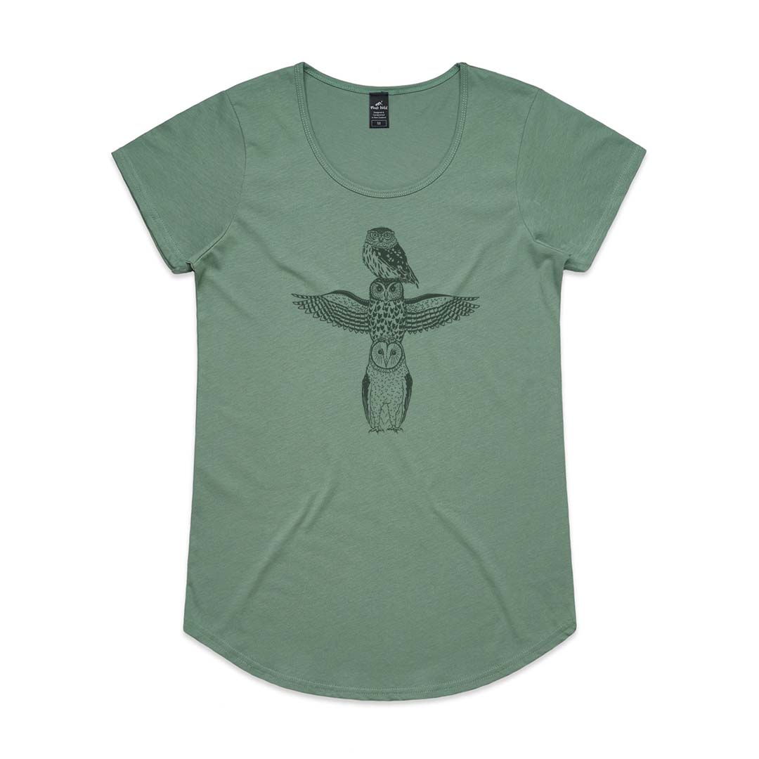 Owl Totem Womens Sage t-shirt