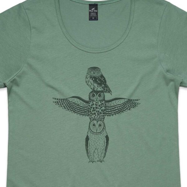 Owl Totem Womens Sage t-shirt