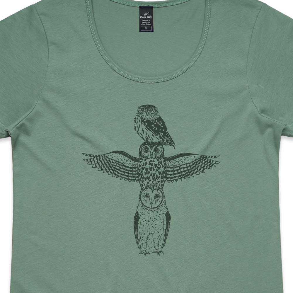 Owl Totem Womens Sage t-shirt