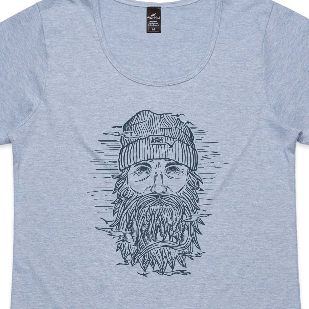 Wild Face Womens Blue Marle t-shirt