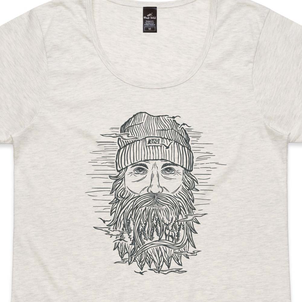 Wild Face Womens Oatmeal Marle t-shirt