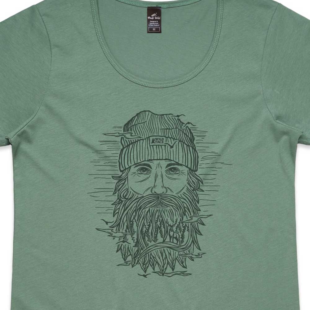 Wild Face Womens Sage t-shirt